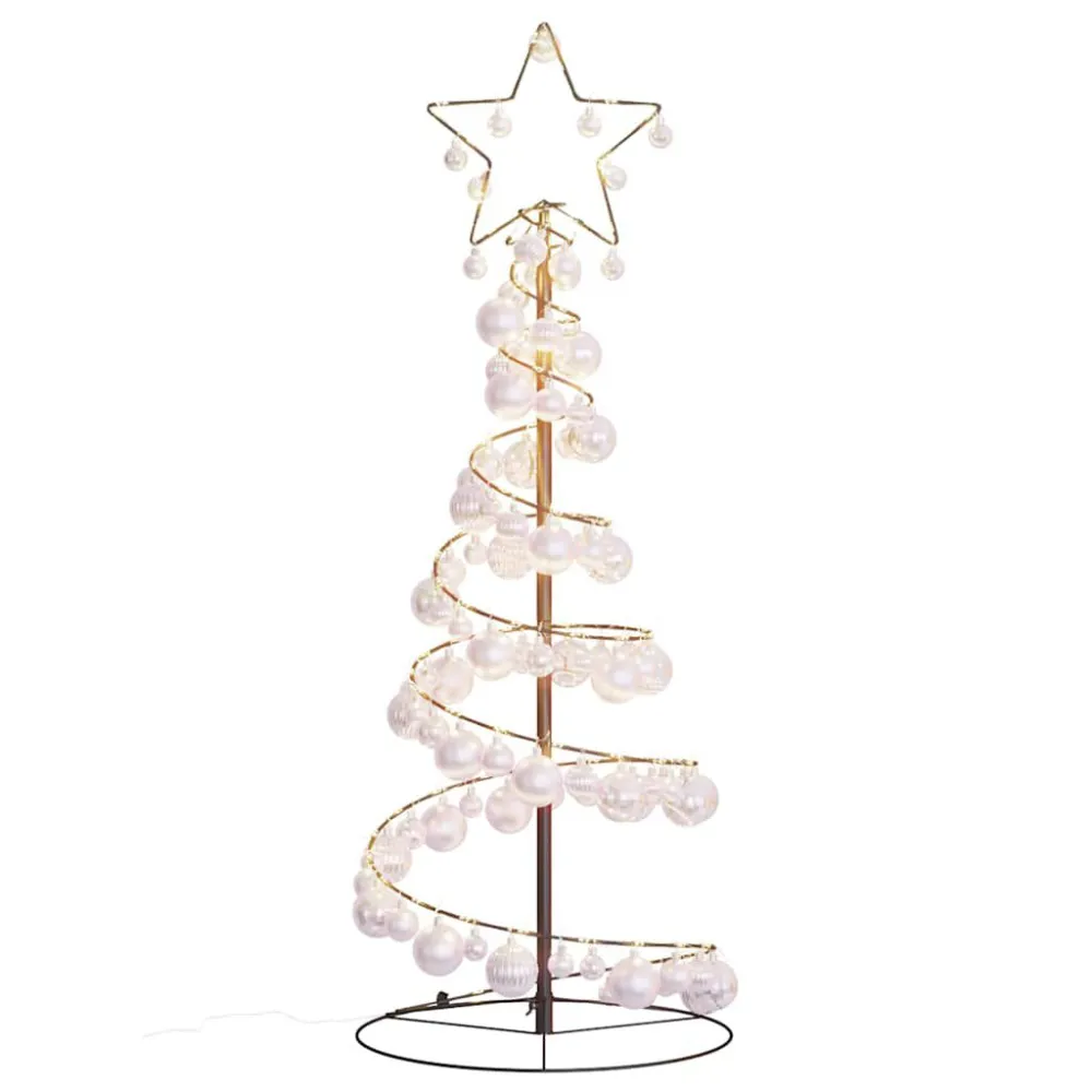 Árvore de Natal LED com Baubles 80 LEDs Branco Tórrido 120 cm