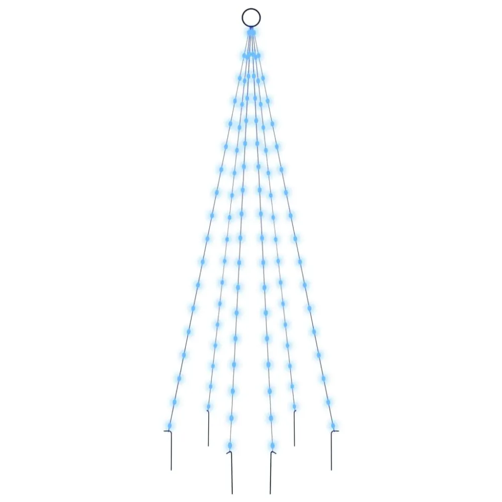 Árvore de Natal mastro de bandeira 108 LEDs 180cm azul