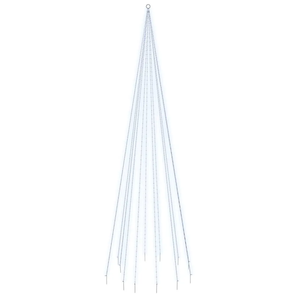 Árvore de Natal mastro de bandeira 732 LEDs 500 cm branco gélido