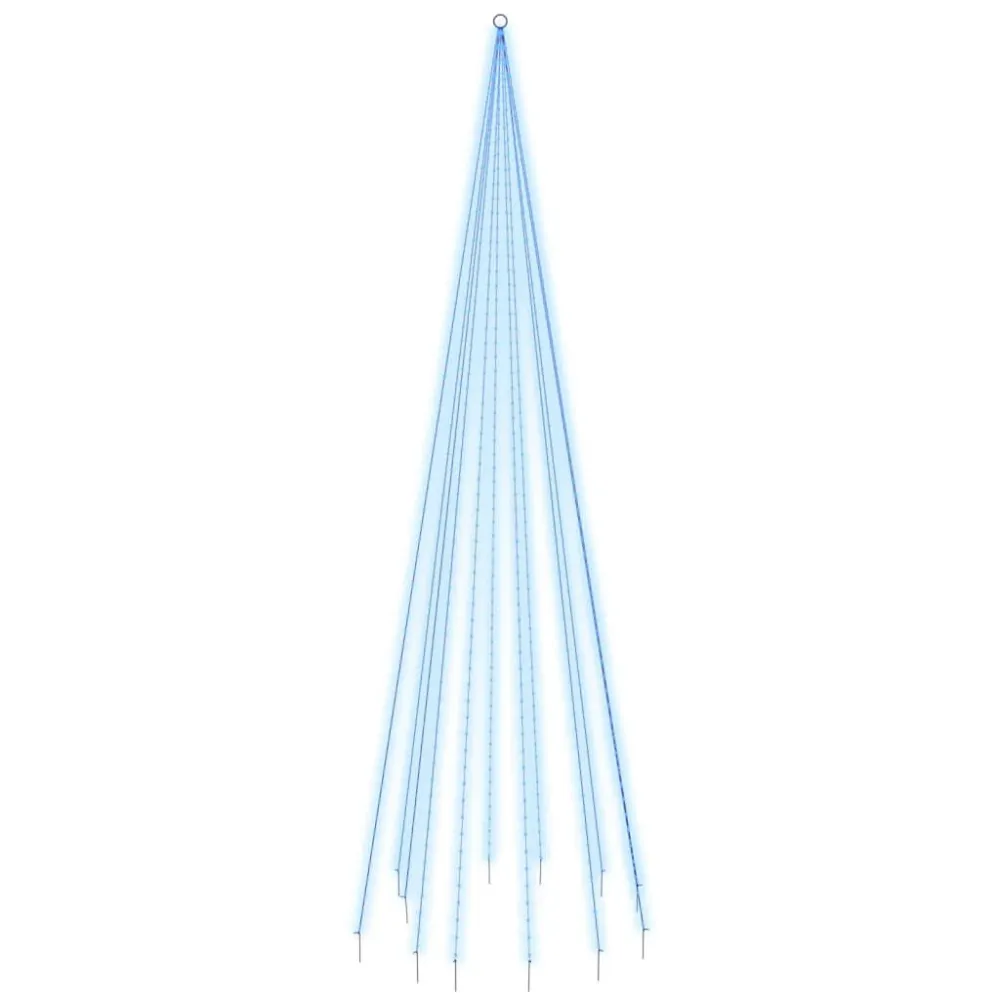 Árvore de Natal mastro de bandeira 732 LEDs 500 cm azul