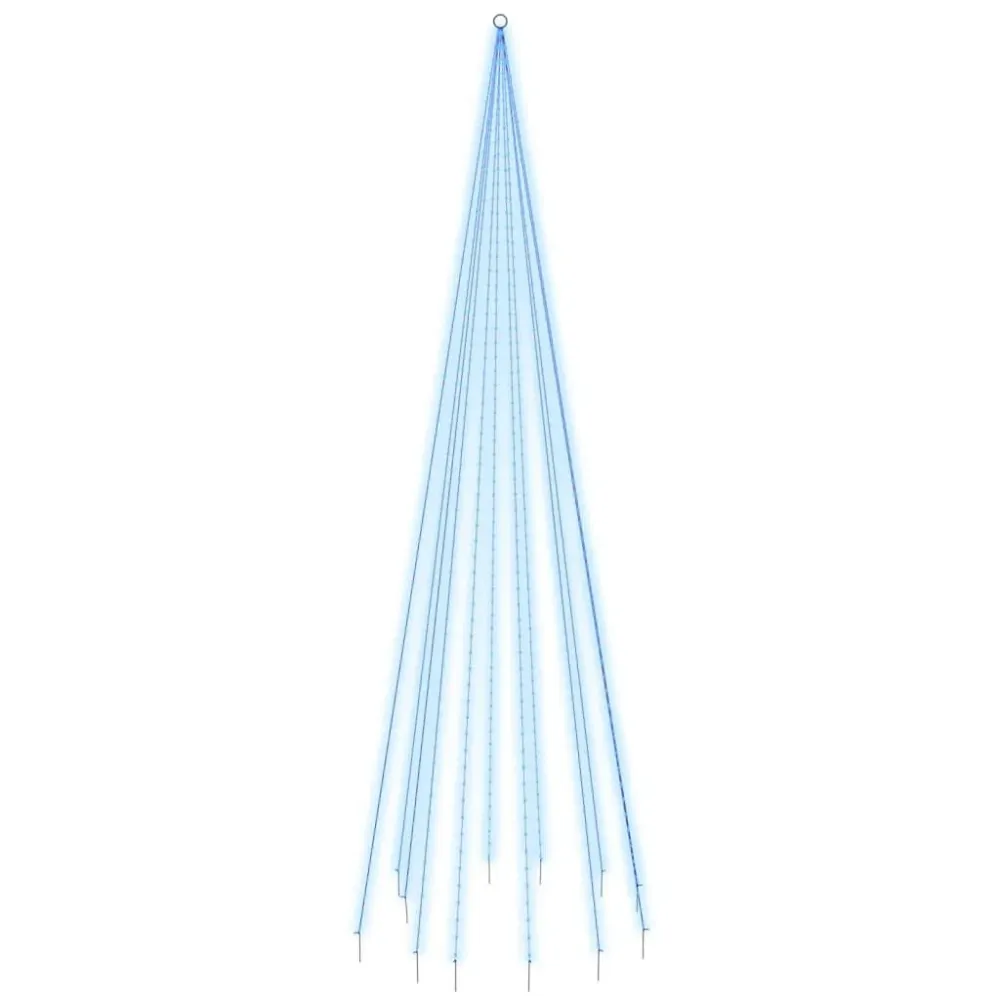 Árvore de Natal mastro de bandeira 732 LEDs 500 cm azul