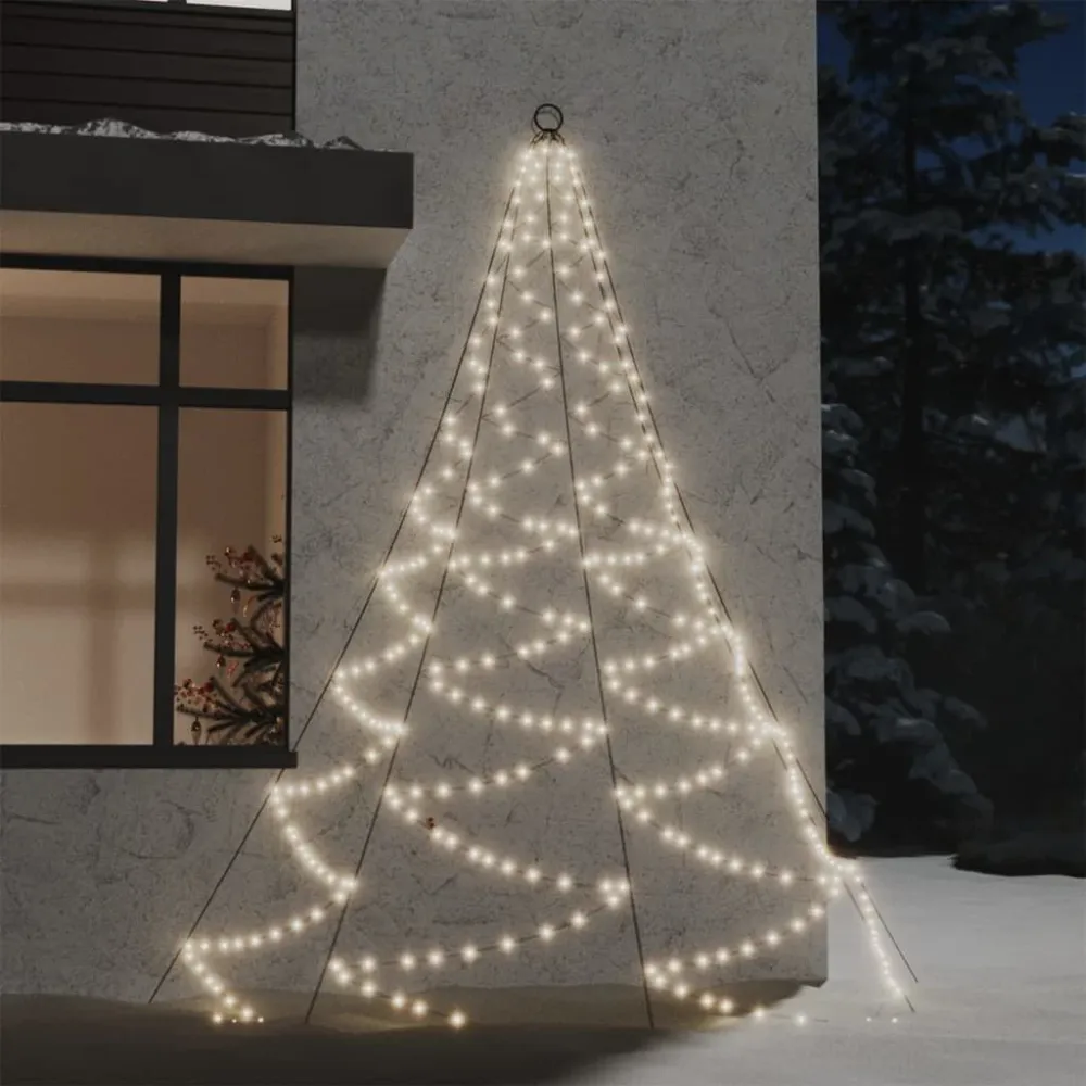 Árvore de Natal parede 260 luzes LED 3 m int/ext branco aconchegante