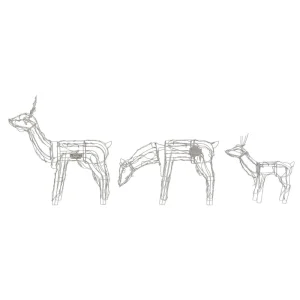 Set 3 Outdoor LED Decorations Animated Reindeer 76 cm Alvo MIKKELI