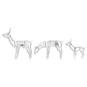 Set 3 Outdoor LED Decorations Animated Reindeer 76 cm Alvo MIKKELI