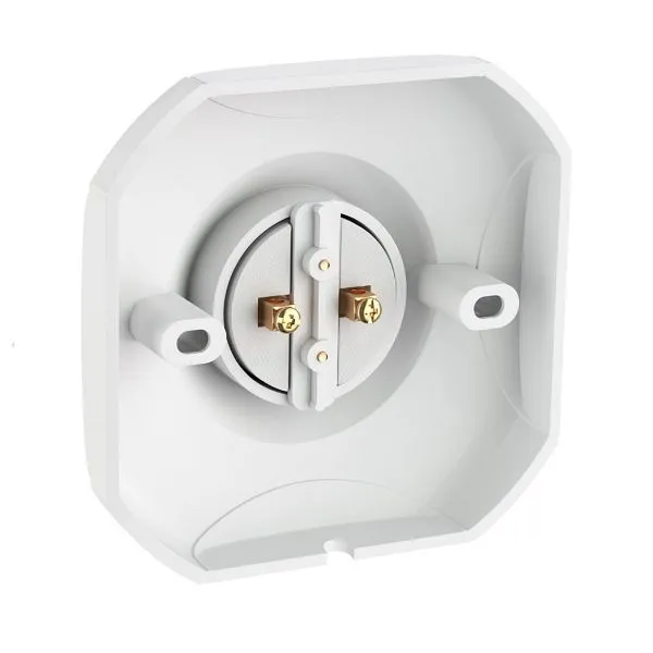 Suporte para lâmpada Busching E27 máx. 60 watts, quadrado, branco, 230 V CA (50 Hz), IP20, isolamento de proteção II, 100886