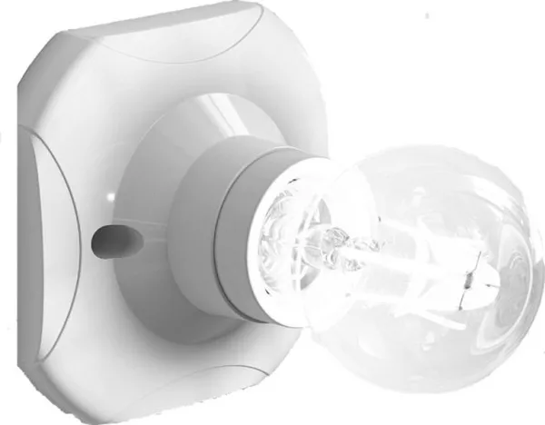 Suporte para lâmpada Busching E27 máx. 60 watts, quadrado, branco, 230 V CA (50 Hz), IP20, isolamento de proteção II, 100886