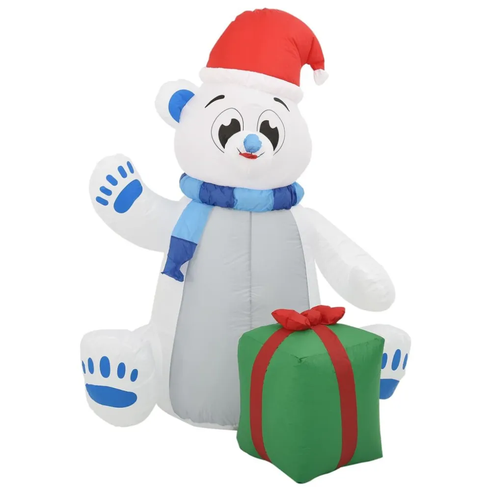 Urso polar insuflável de Natal LED interior/exterior 1,8 m