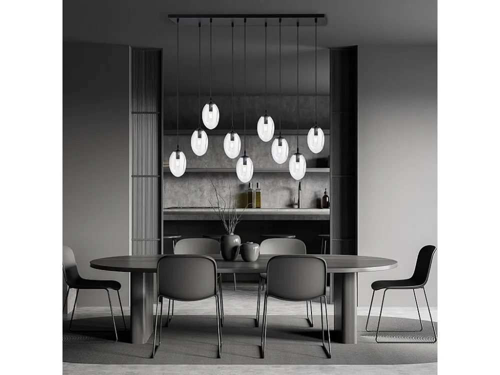Candeeiro Suspenso Astral, Preto, 100x100x22 cm, EPIKASA