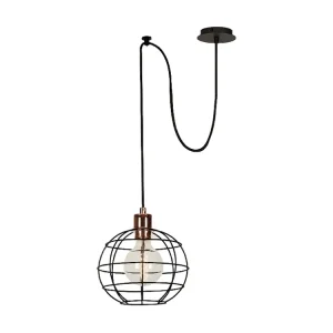 Candeeiro Suspenso Barletta, Cobre, Preto, 20 x 20 x 113 cm, EPIKASA