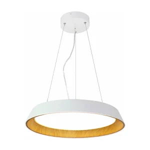 Candeeiro suspenso com LEDs metal e alumínio - D. 45 cm - Branco e integral - DERRY