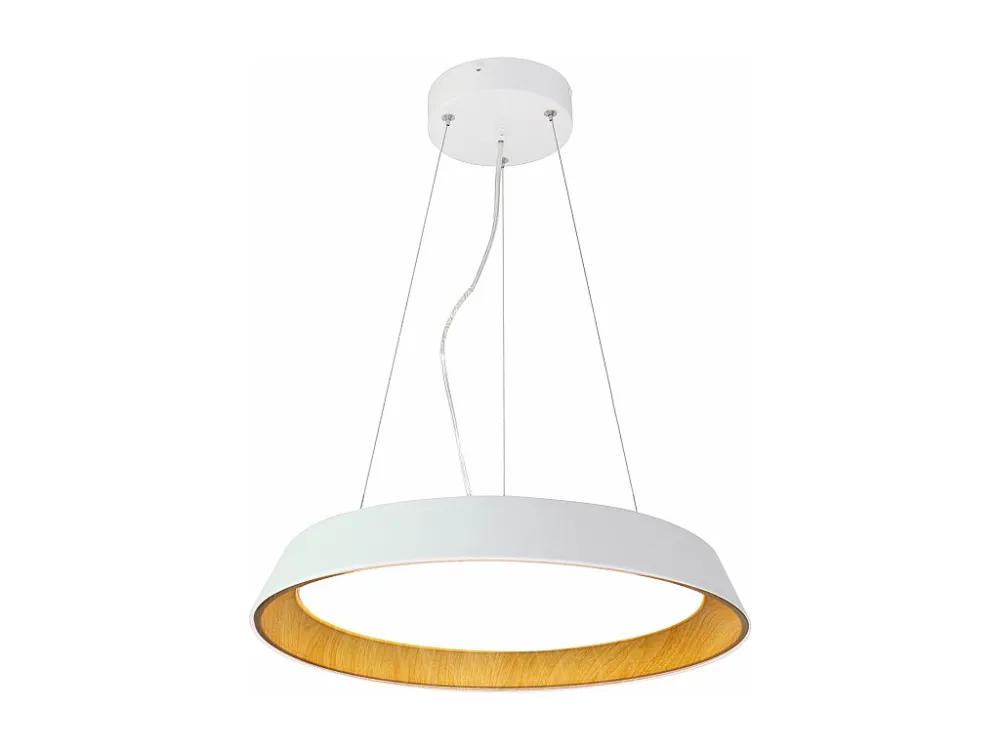 Candeeiro suspenso com LEDs metal e alumínio - D. 45 cm - Branco e integral - DERRY