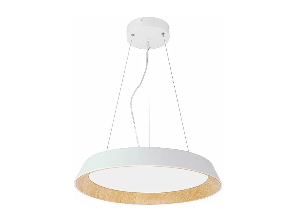 Candeeiro suspenso com LEDs metal e alumínio - D. 45 cm - Branco e integral - DERRY