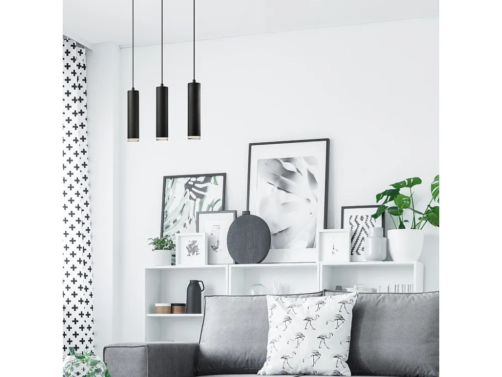 Candeeiro Suspenso Franco, Preto, 90x50x8 cm, EPIKASA