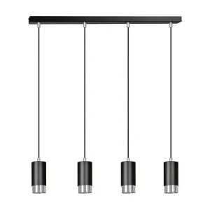 Candeeiro Suspenso Fumiko, Preto, 60x100x6 cm, EPIKASA