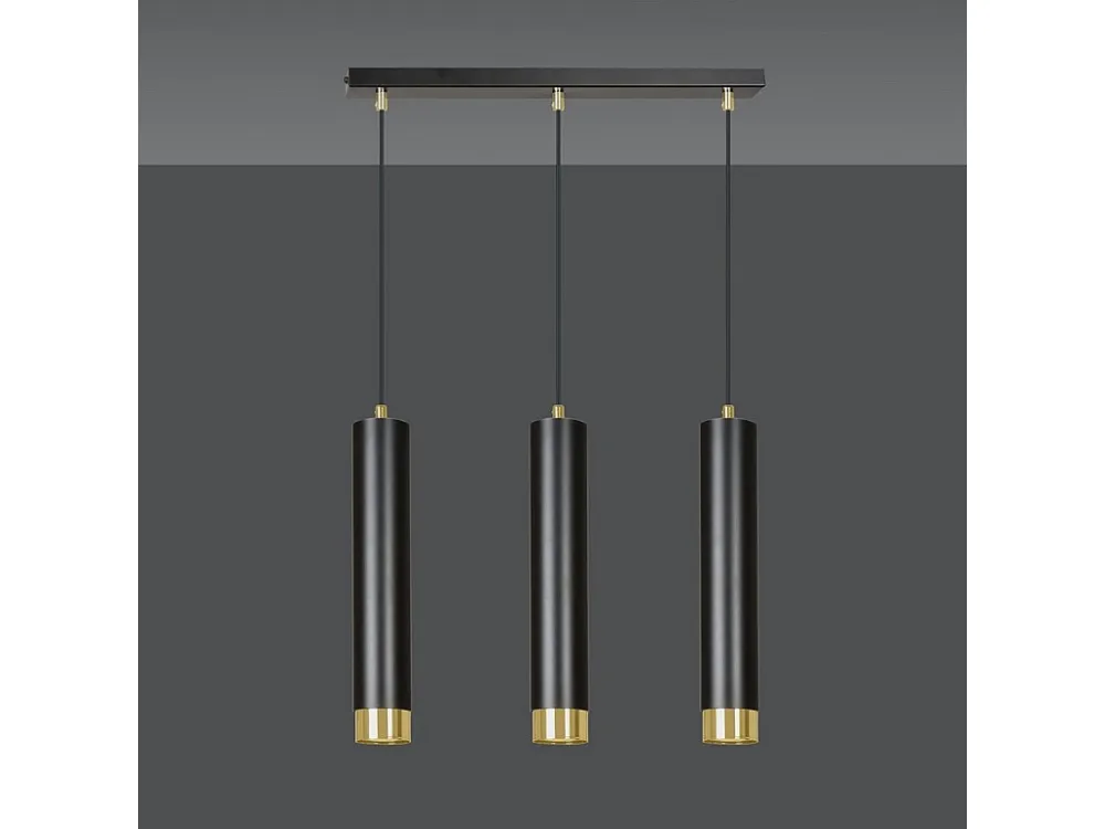 Candeeiro Suspenso Kibo, Preto, 45x100x6 cm, EPIKASA