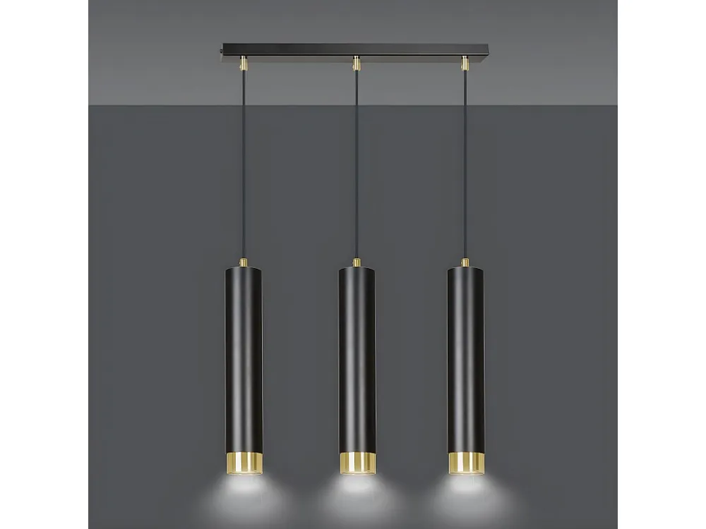 Candeeiro Suspenso Kibo, Preto, 45x100x6 cm, EPIKASA