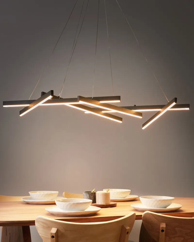 Candeeiro suspenso LED em metálico preto KANDRA