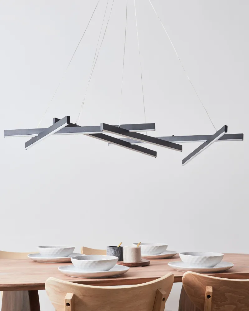 Candeeiro suspenso LED em metálico preto KANDRA