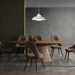 Candeeiro suspenso em metálico D34 x A120 cm, branco - BRILIVA