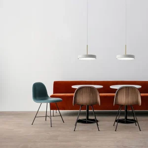 Candeeiro suspenso redondo com LEDs metálico e acrílico - D. 34 cm - Branco - VAUGHAN