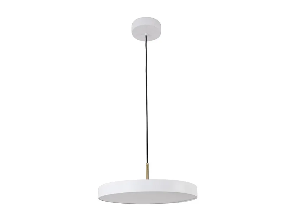 Candeeiro suspenso redondo com LEDs metálico e acrílico - D. 34 cm - Branco - VAUGHAN