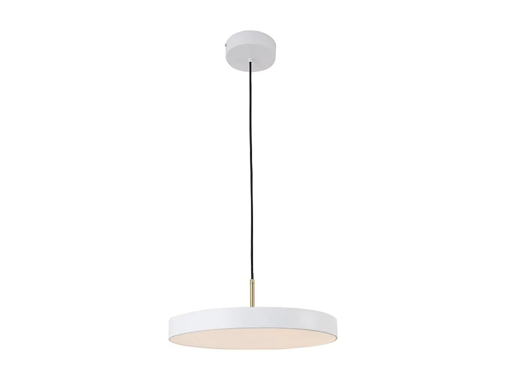 Candeeiro suspenso redondo com LEDs metálico e acrílico - D. 34 cm - Branco - VAUGHAN