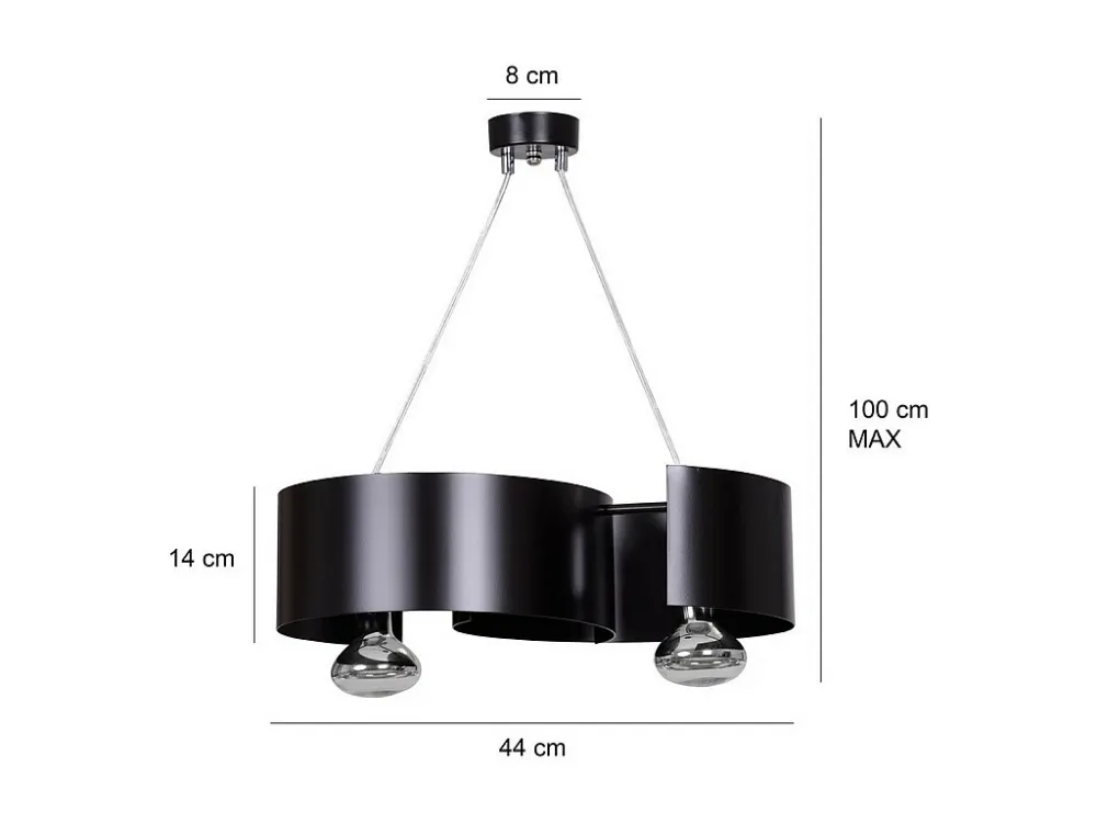 Candeeiro Suspenso Vixon, Preto, 44x100x20 cm, EPIKASA