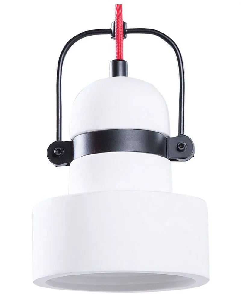 Candeeiro de teto em betão e metálico branco VERDE