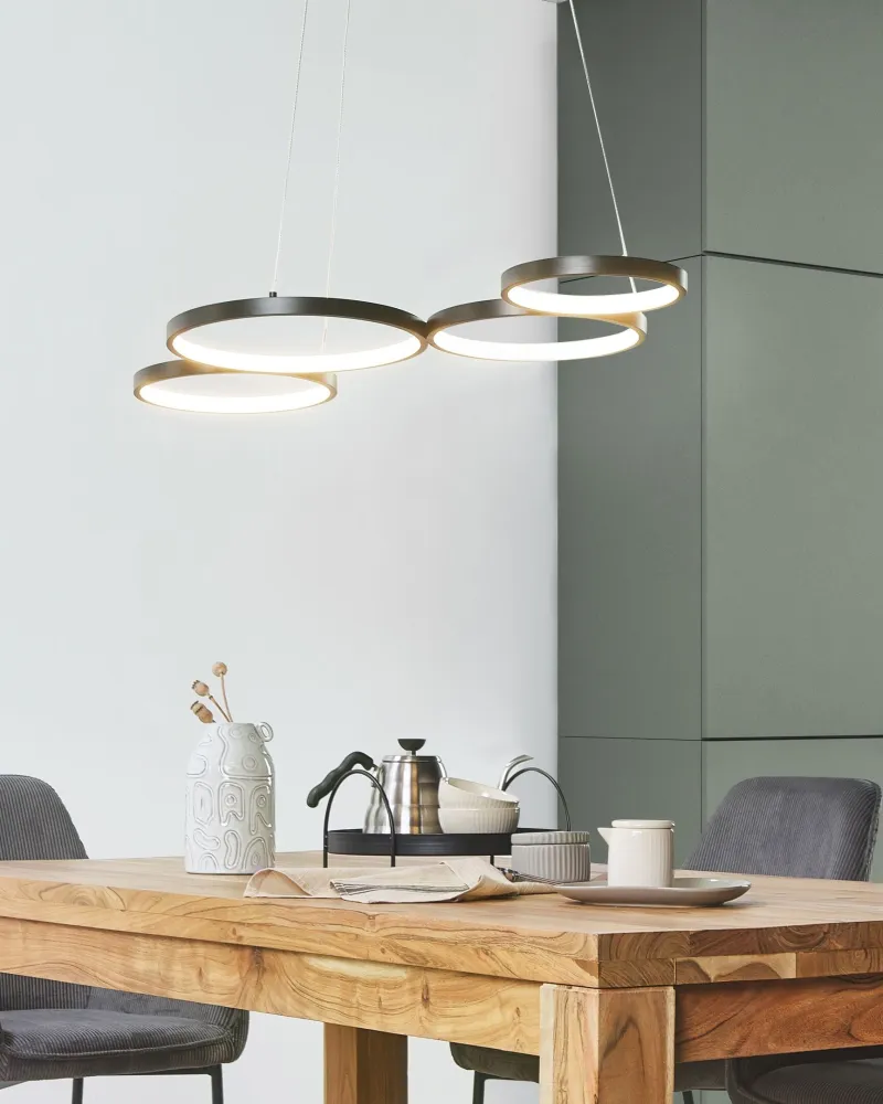Candeeiro de teto com LED em metálico preto PIBOR