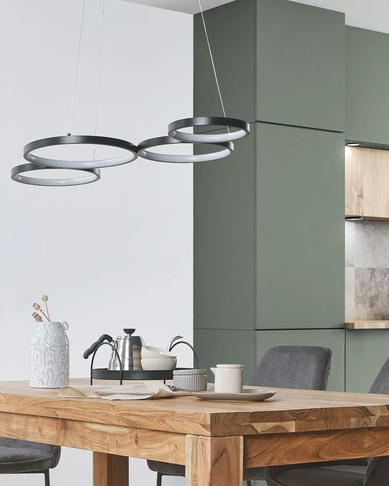 Candeeiro de teto com LED em metálico preto PIBOR
