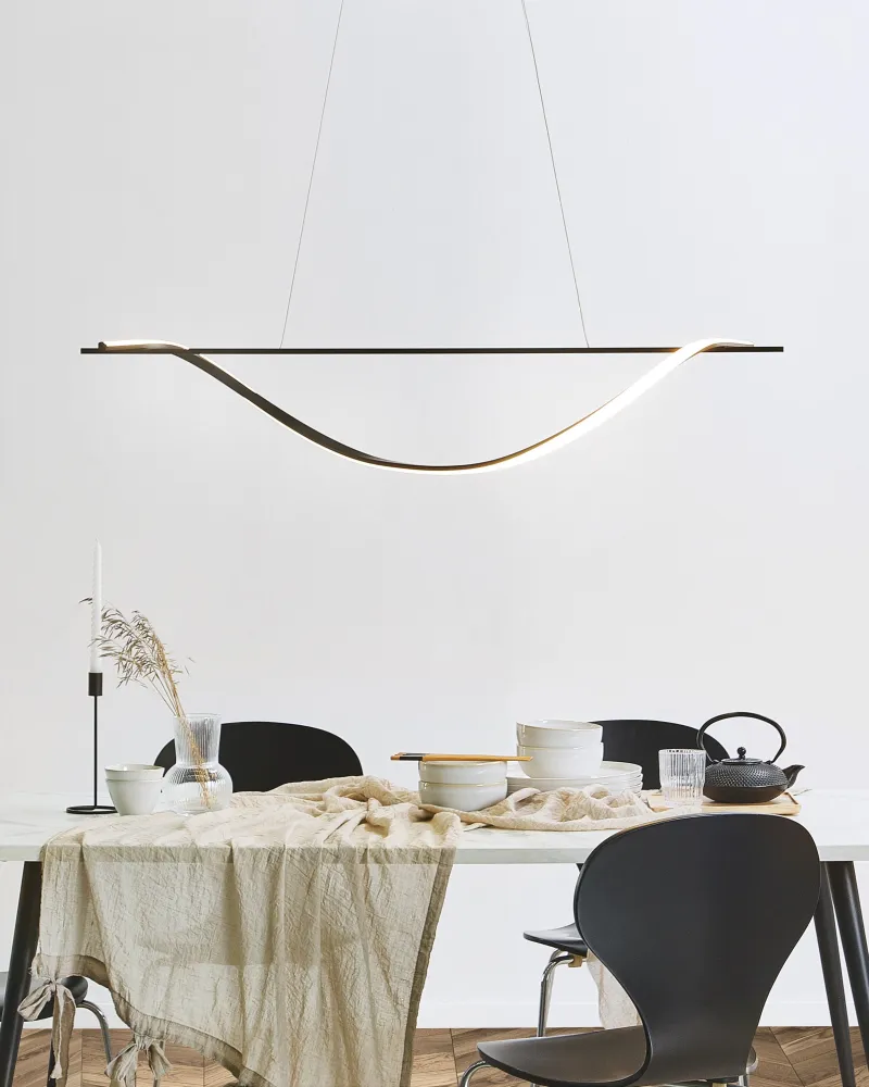 Candeeiro de teto com LED em metálico preto BODRI