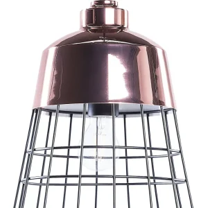 Candeeiro de teto cor de cobre com aros pretos MONTE