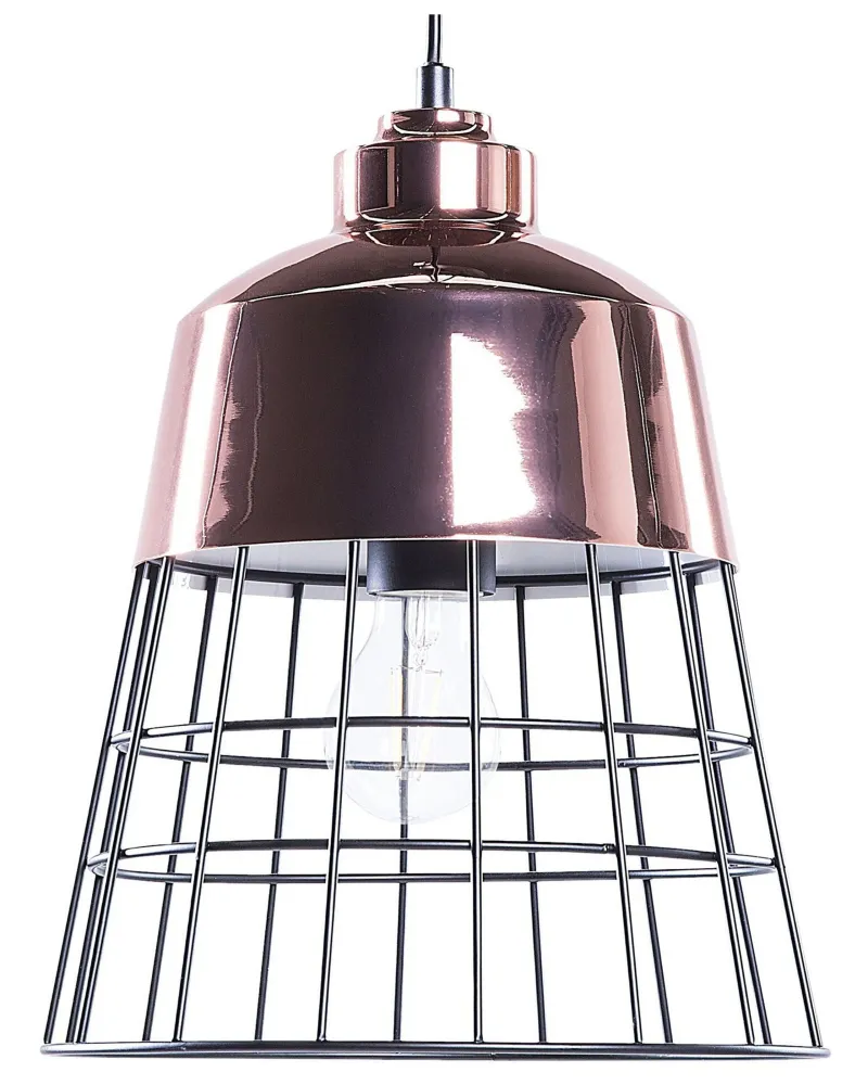 Candeeiro de teto cor de cobre com aros pretos MONTE