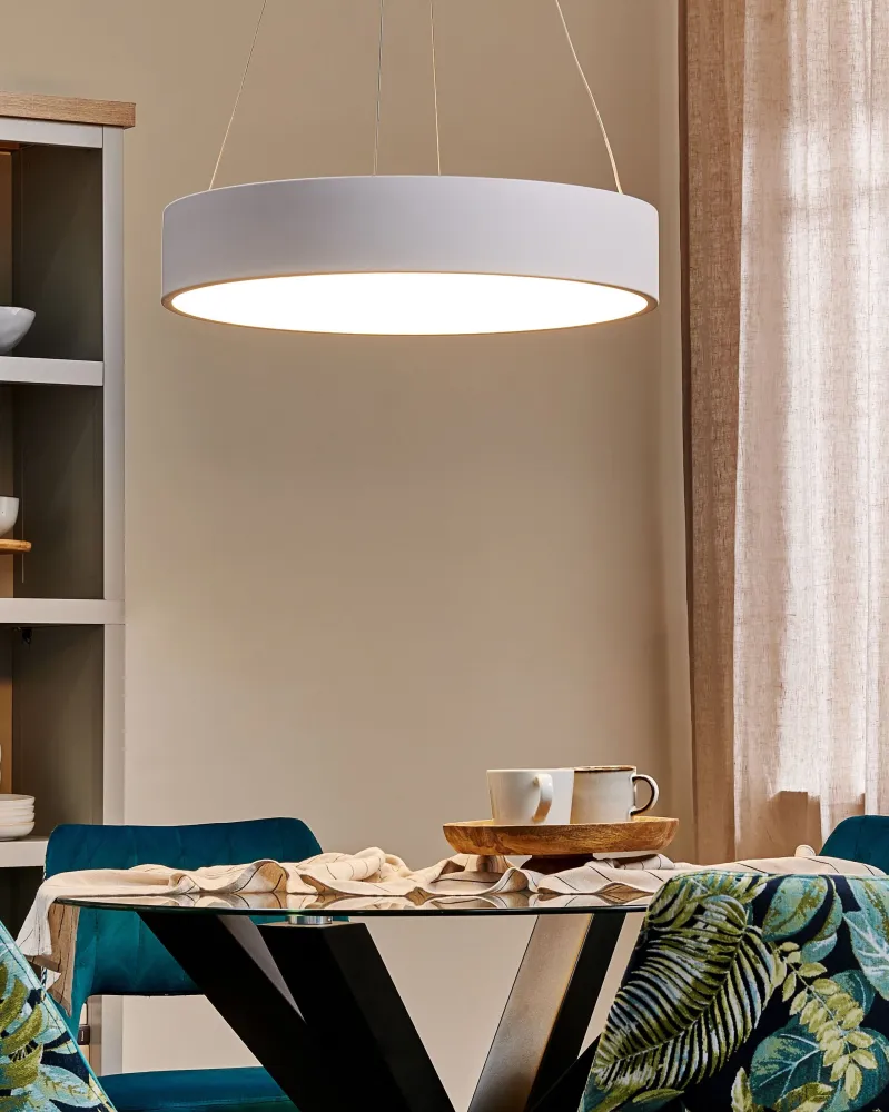 Candeeiro de teto LED em metálico branco LENYA