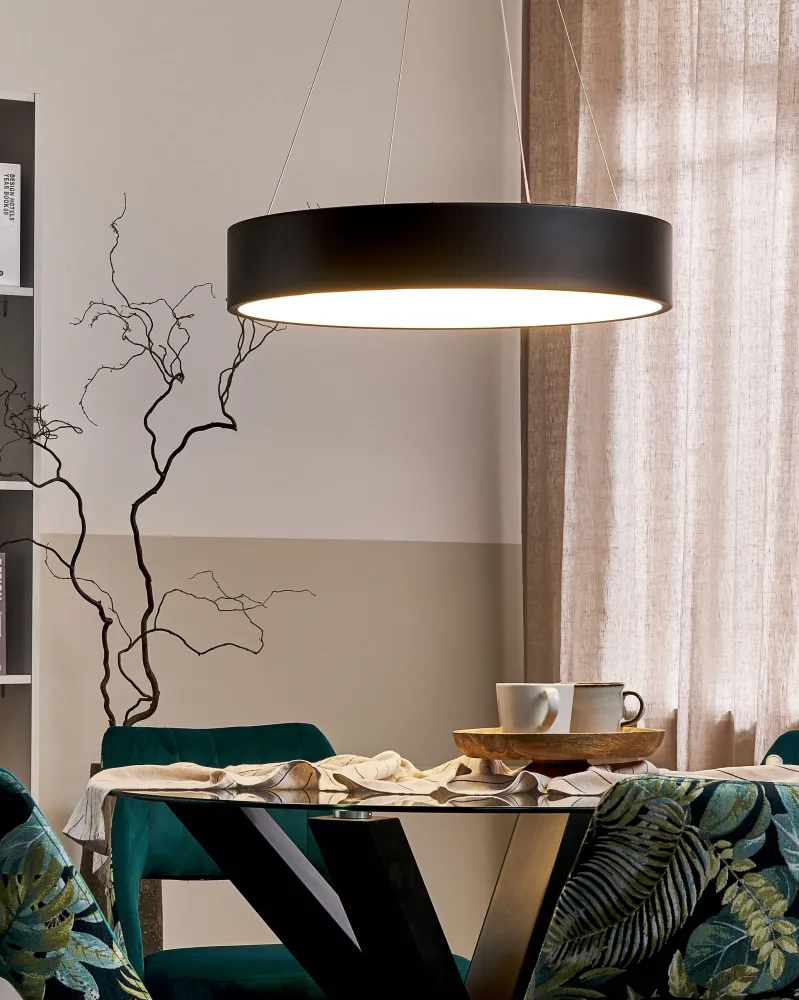 Candeeiro de teto LED em metálico preto LENYA