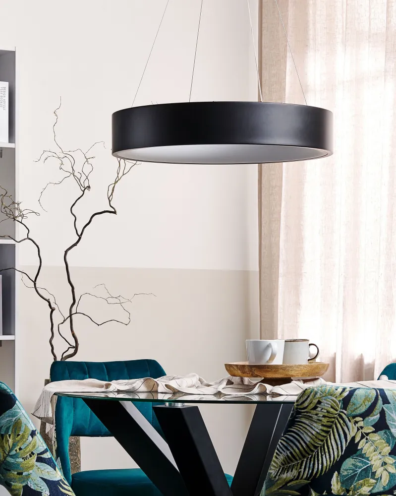 Candeeiro de teto LED em metálico preto LENYA