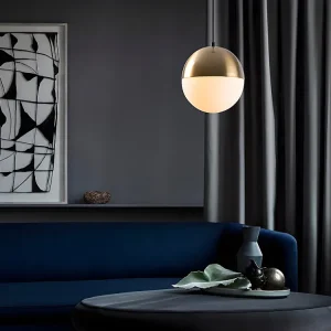 Candeeiro de teto em metálico de altura ajustável - D. 20 x . 21-117 cm - Dourado - SEGOLENE