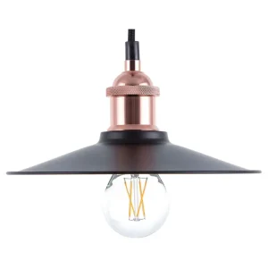 Candeeiro de teto em metálico preto e cor de cobre SWIFT S