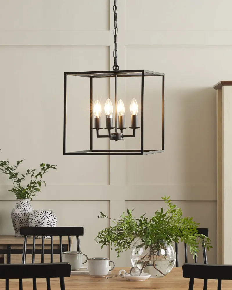 Candeeiro de teto em metálico preto WANCHET