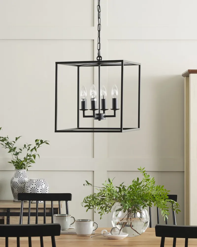 Candeeiro de teto em metálico preto WANCHET