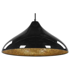 Candeeiro de teto em metálico e vidro preto ISKAR