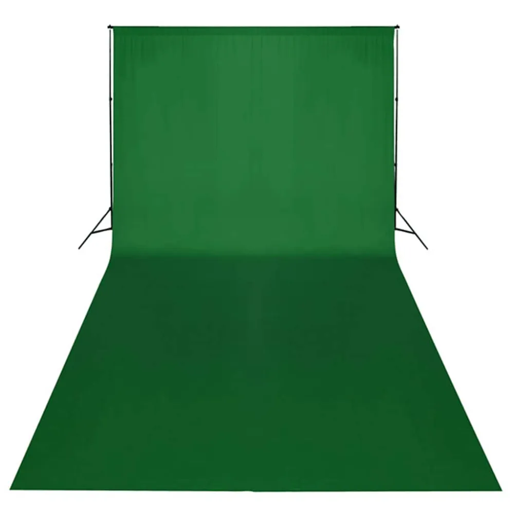 Kit de estúdio com fundo verde 600x300 cm e luzes