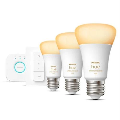 Lâmpada Conectado Philips Hue LED Wi-Fi 8W E27 Starter kit