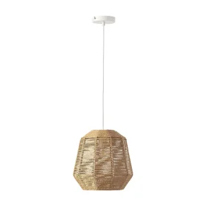 Luminária de teto Akina de papel trançado, diâmetro 31 cm.