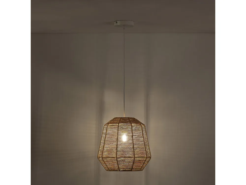 Luminária de teto Akina de papel trançado, diâmetro 31 cm.