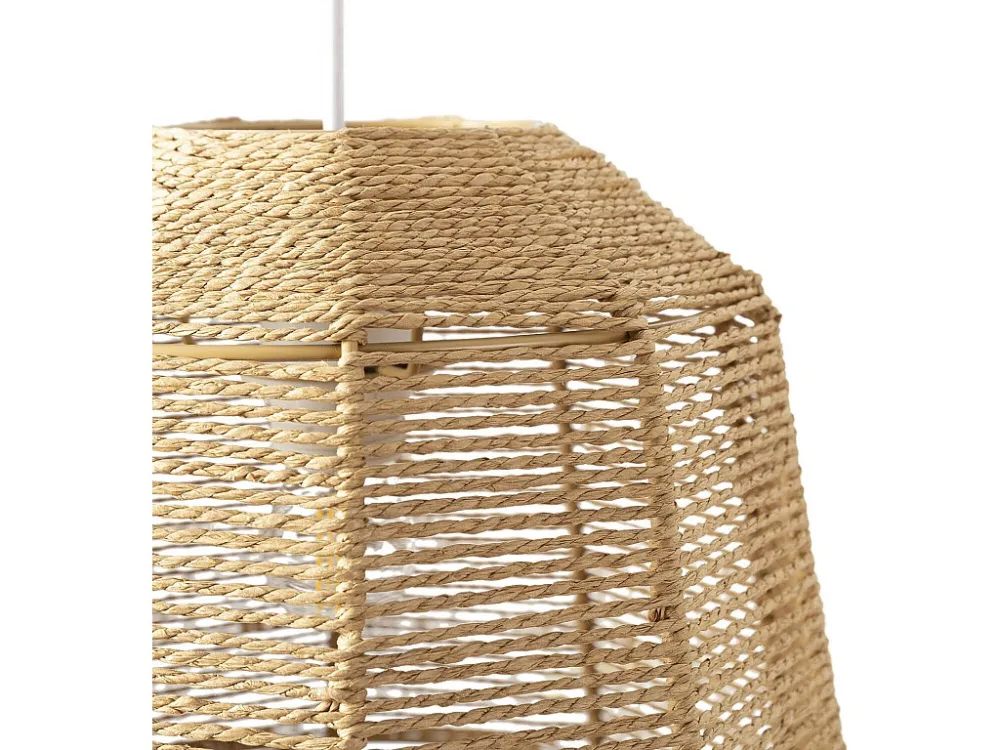 Luminária de teto Akina de papel trançado, diâmetro 31 cm.