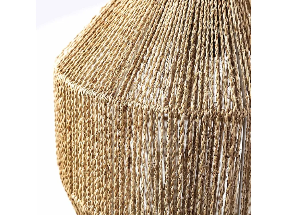 Luminária de teto Ishi de corda trançada, diâmetro 30 cm.
