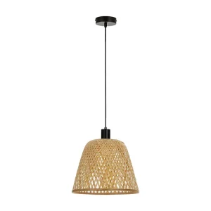 Luminária de teto Raku em Bambu, diâmetro 30 cm.