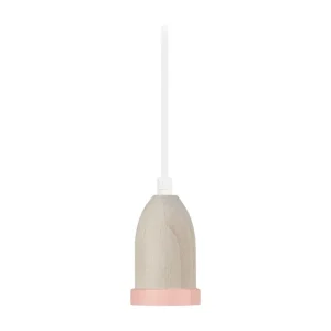 Pendel TOSEL PENDEL LI madeira cilindro rosa integral D6 x H80 cm