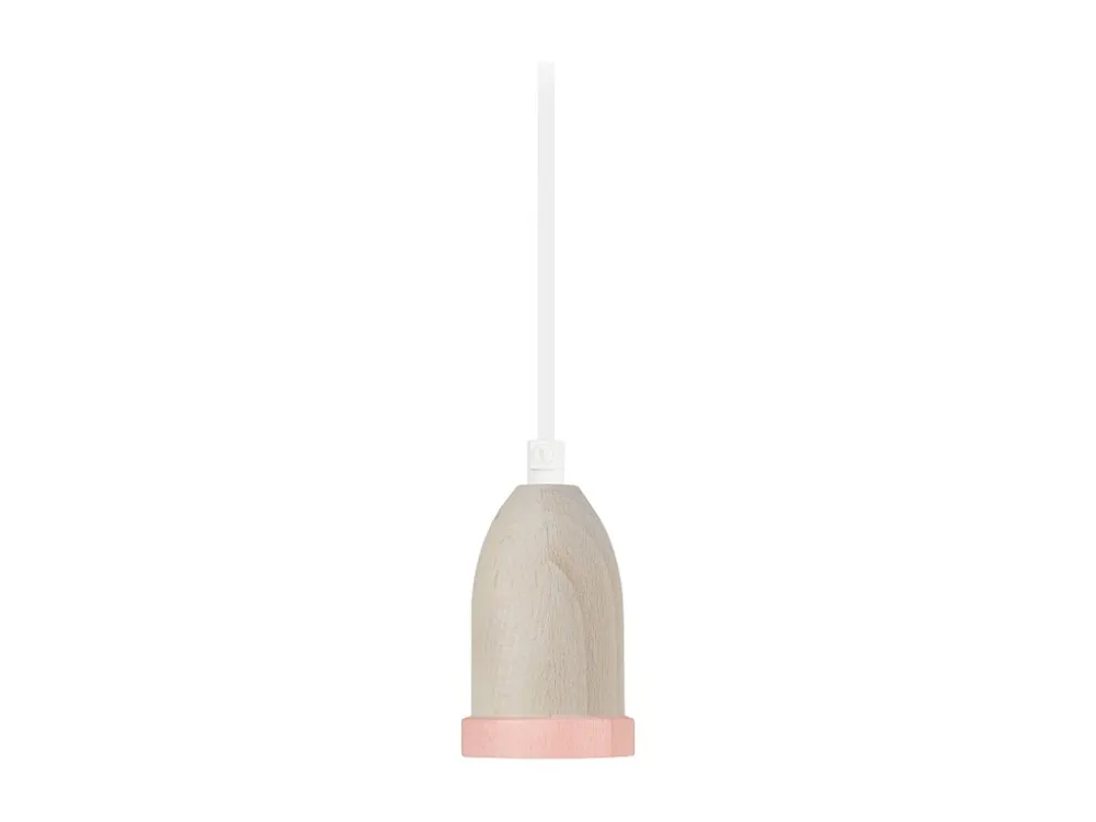 Pendel TOSEL PENDEL LI madeira cilindro rosa integral D6 x H80 cm